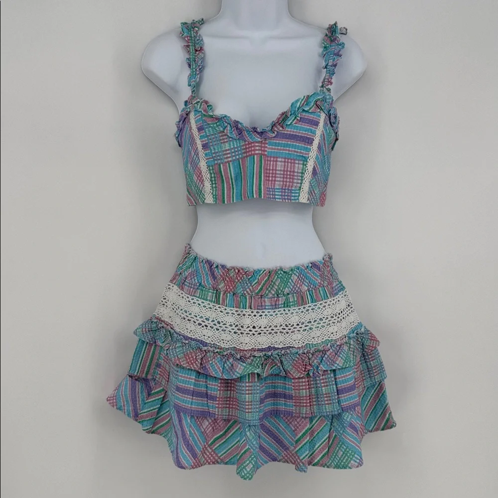 LoveShackFancy Candyland Mireya Bralette & Corbette Skirt Set NWT - Picture 2 of 12